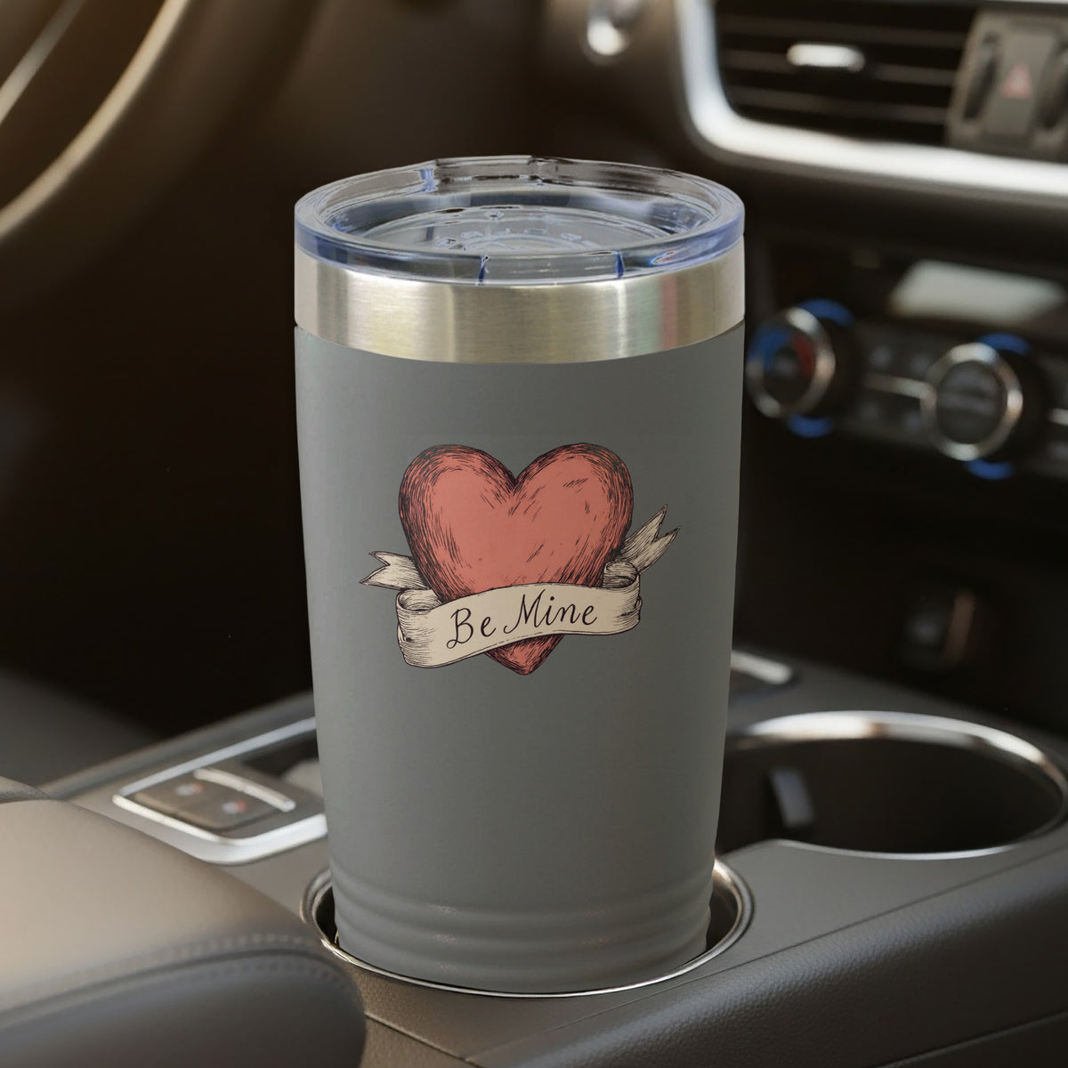 Be Mine Heart Design Travel Tumbler for Valentine