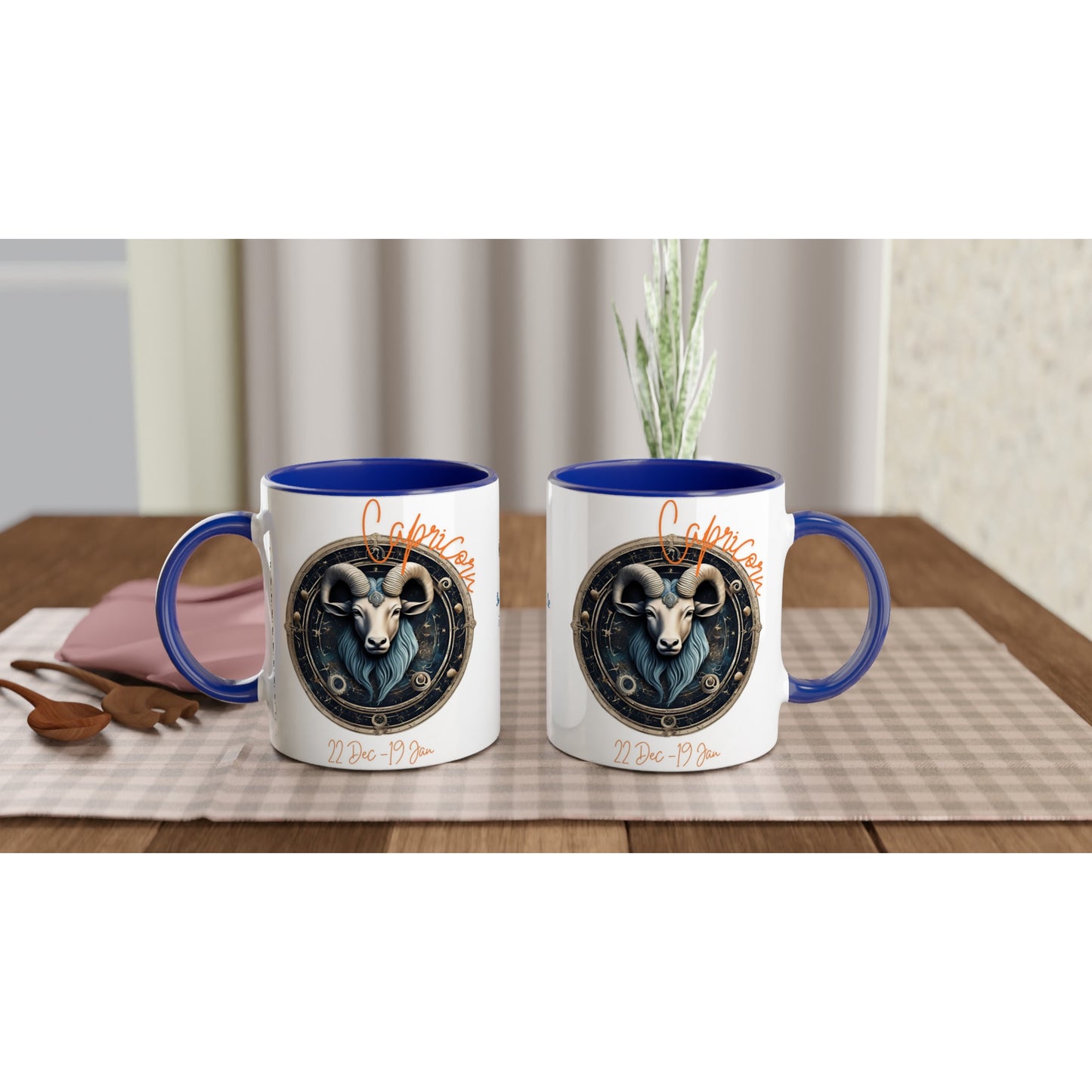 11oz ceramic mug with color inside Capricorn goat personalized