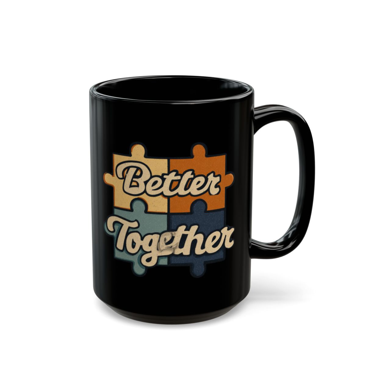 Better Together Message on Puzzle Pieces Mug