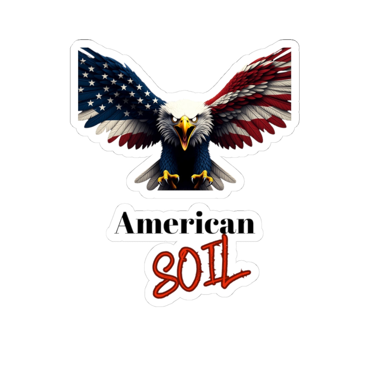 American Soil Patriotic Eagle on a Kiss-Cut Stickers