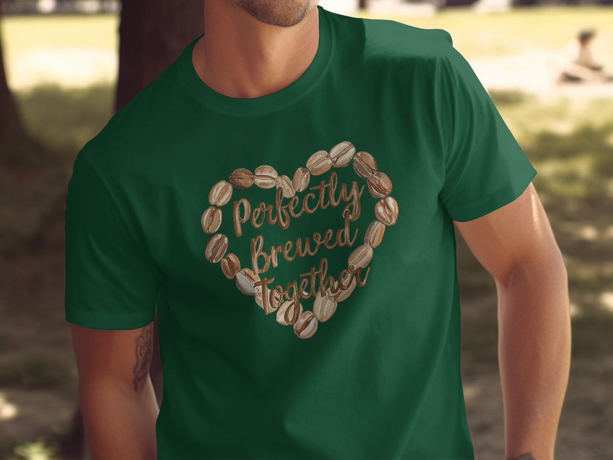 Perfectly Brewed Together phrase on a Premium Tee