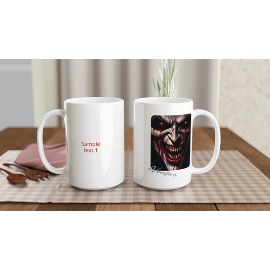 Vampire Snarl on a 15oz ceramic Mug