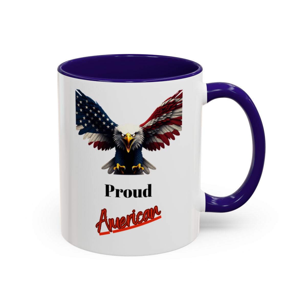 Patriotic Mug with American Eagle and Proud Text Design