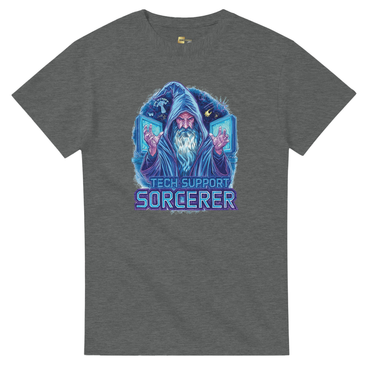 Tech Support Sorcerer graphic design on a Heavyweight T-shirt