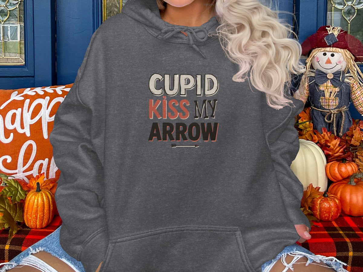 Cupid Kiss My Arrow Graphic Hoodie for Women