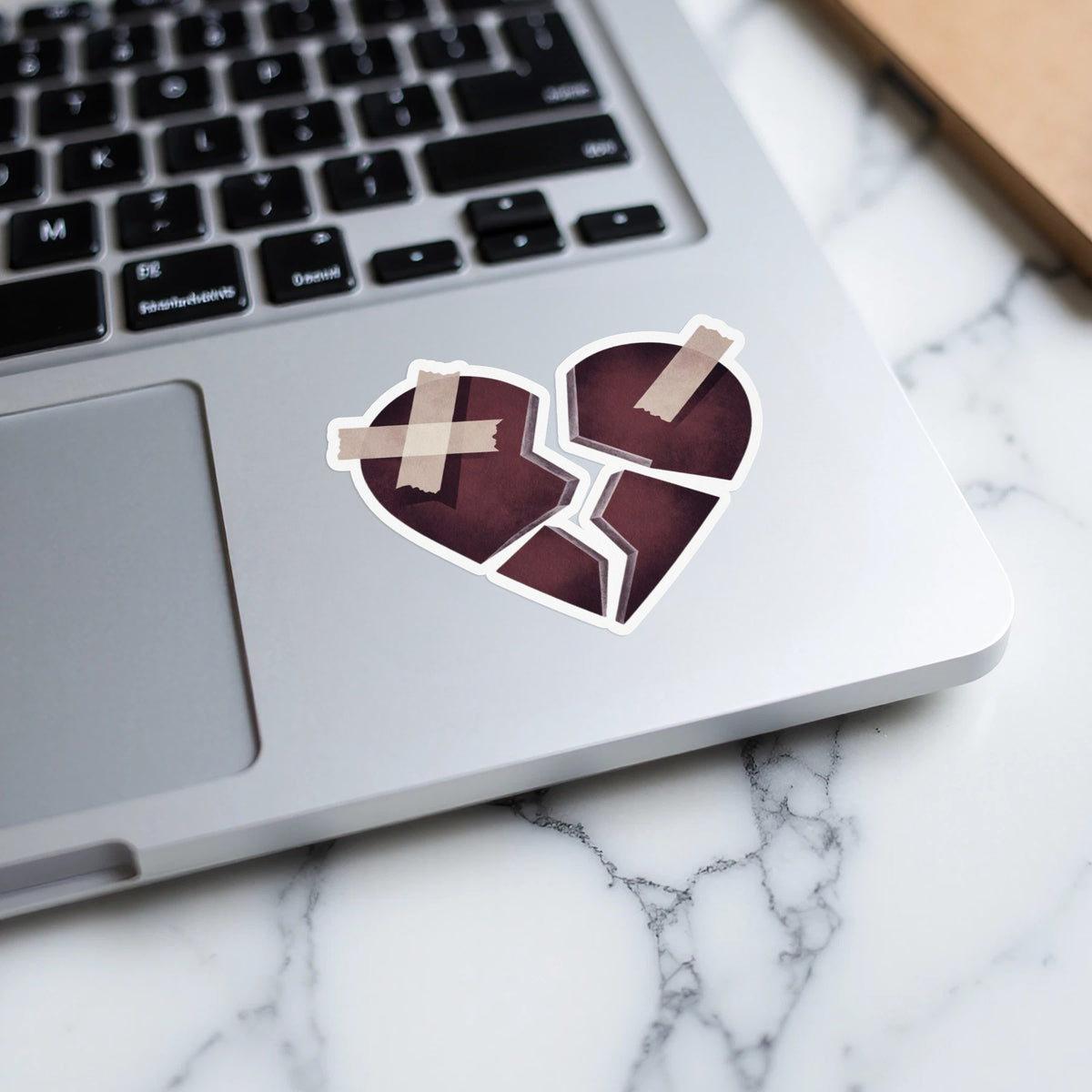 Heartbroken with Tape Decal Sticker for Laptops and Devices