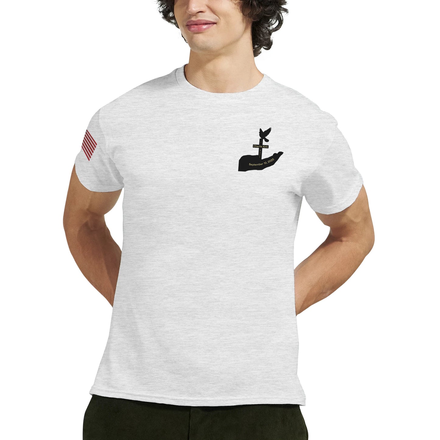 Charlie Kirk 'Memorial' on a Heavyweight Crewneck T-Shirt