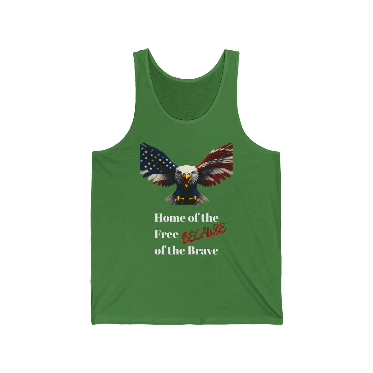 Home Of The Free Because Of The Brave Patriotic Eagle on a Premium Tank Top