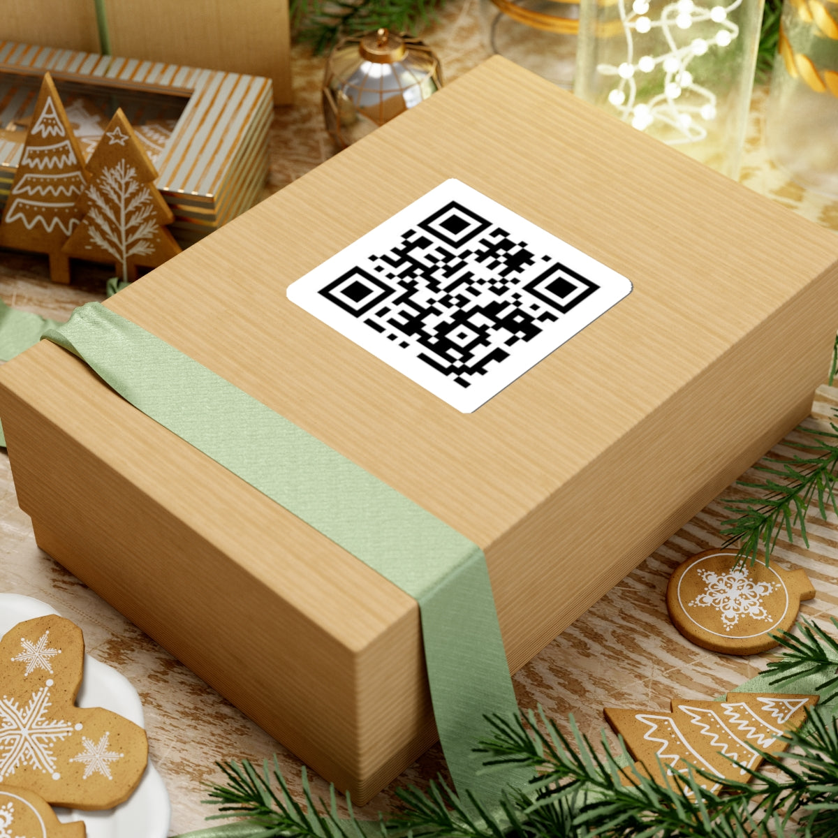 Black and white QR code on a white background