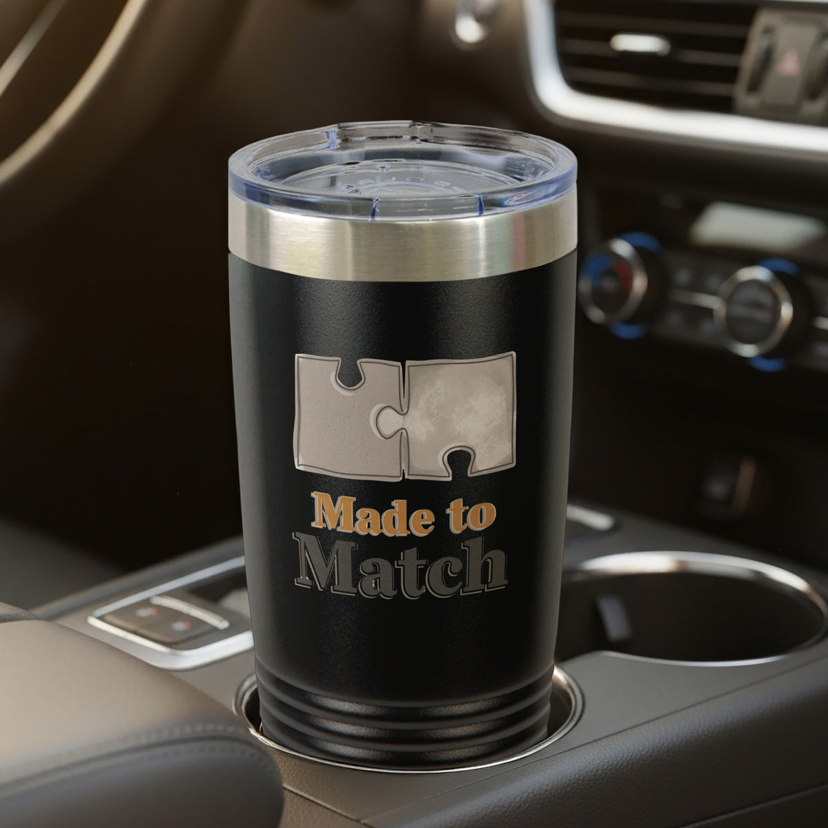 Made to Match Insulated Tumbler with Puzzle Design