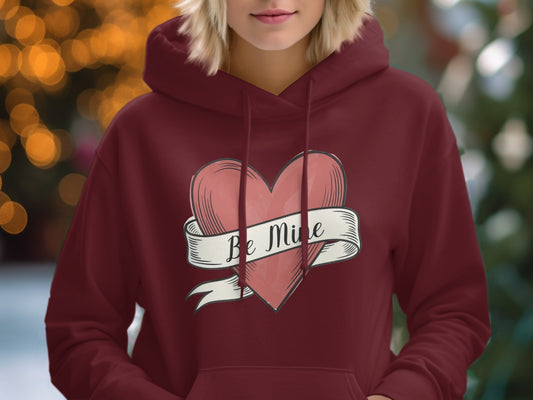 Be Mine Heart Design Romantic Hoodie Valentine's Gift