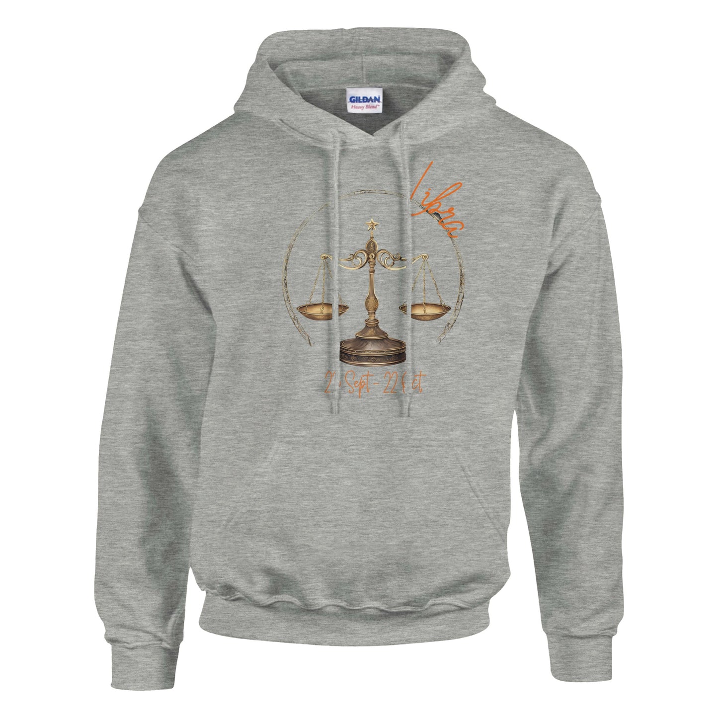 classic unisex pullover hoodie Astrology libra scales personalized