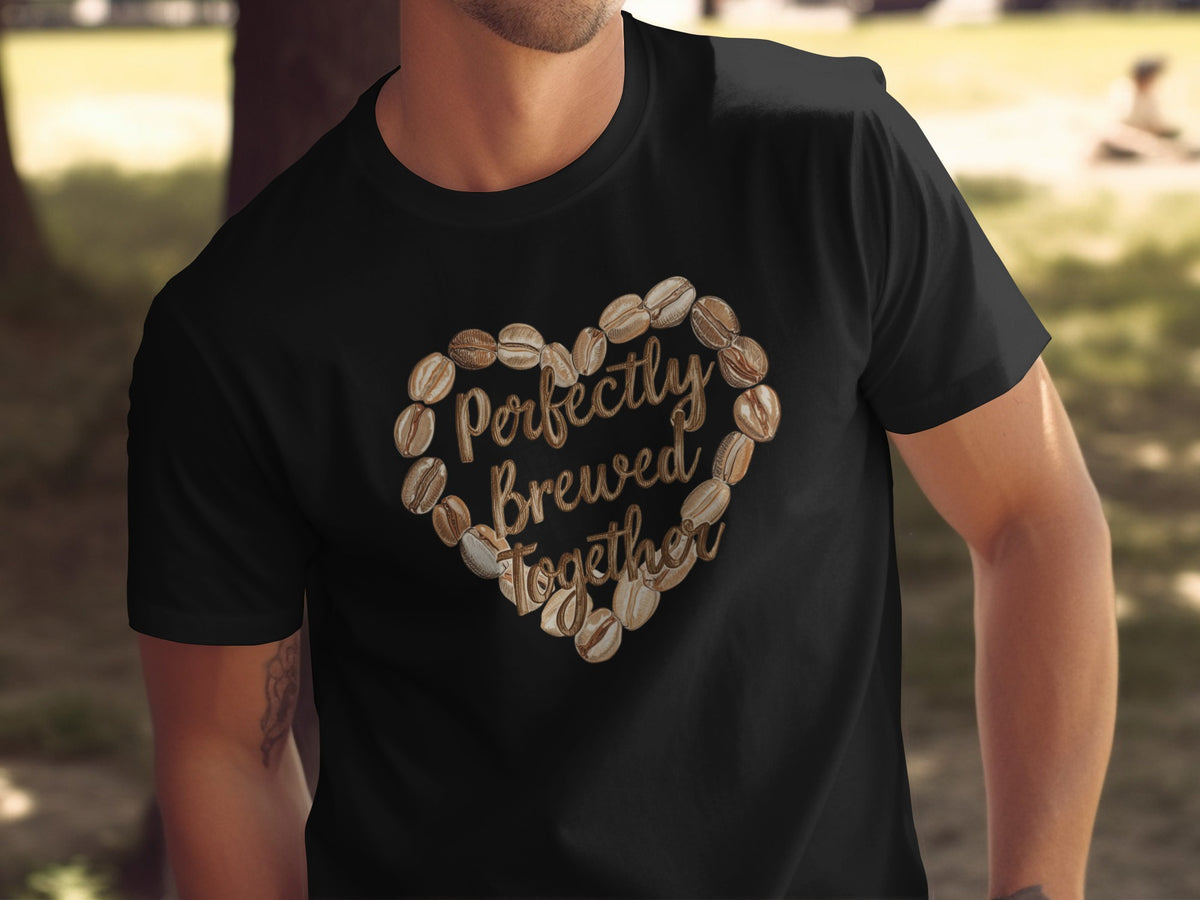 Perfectly Brewed Together phrase on a Premium Tee