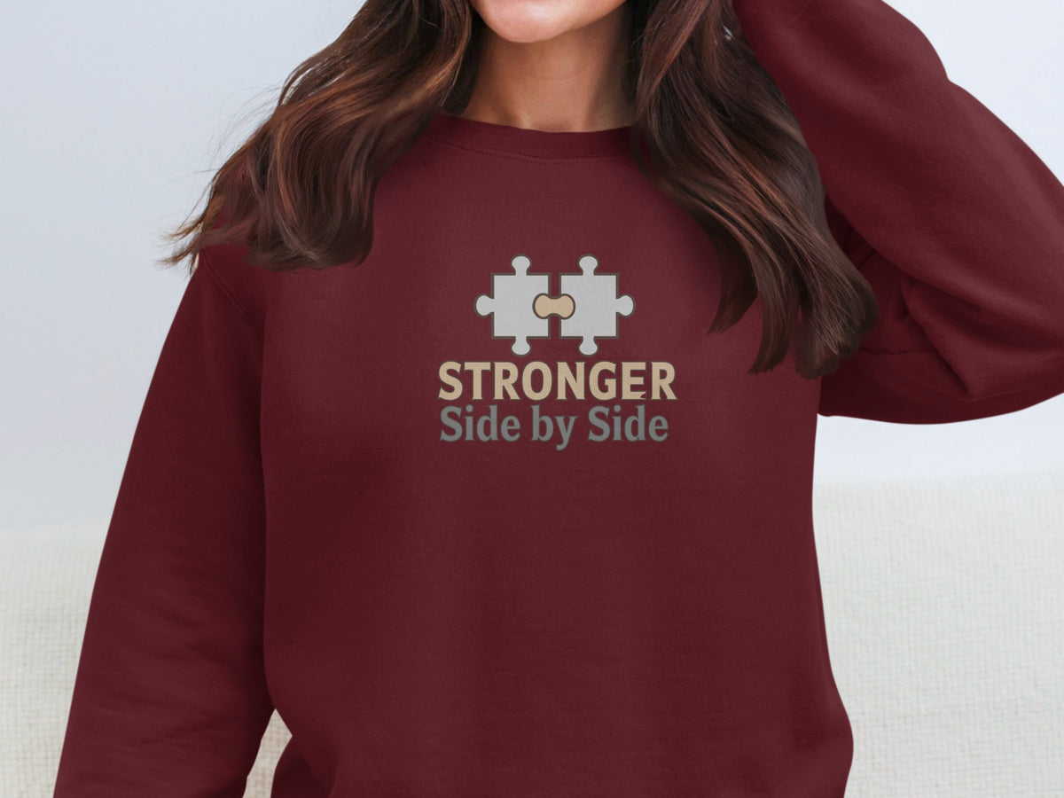 Stronger Side by Side Puzzle Design Sweatshirt Product