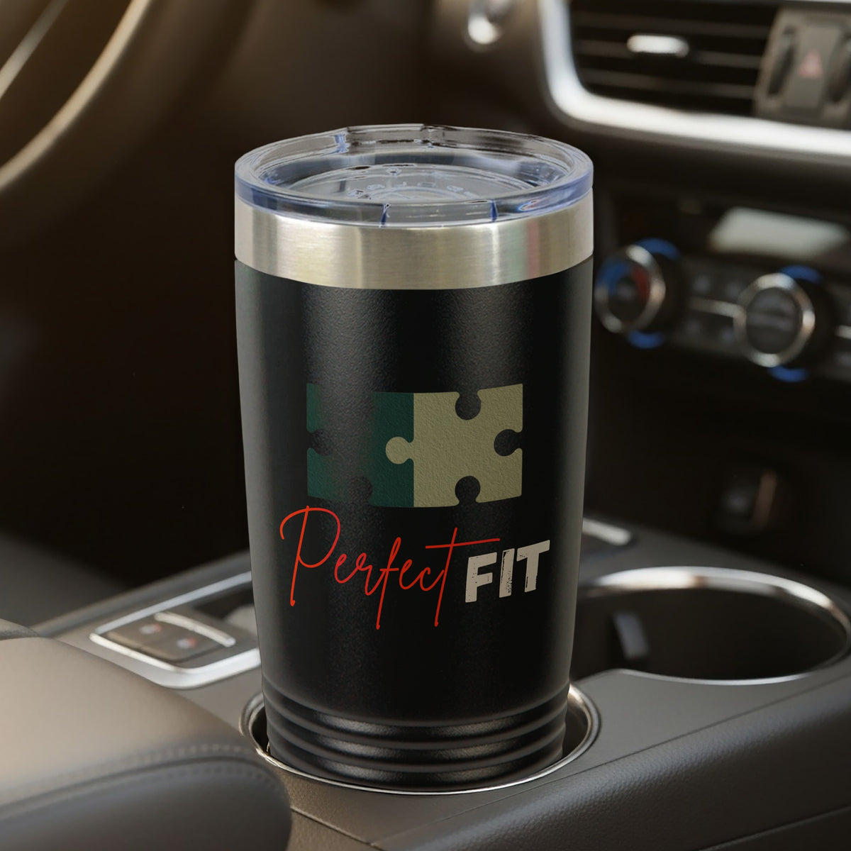 Perfect Fit Puzzle Design Travel Tumbler for Beverages