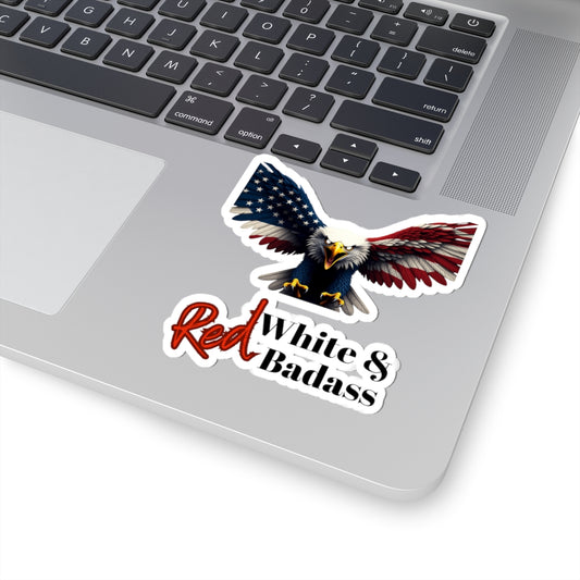 Red White & Badass Patriotic Eagle on a Kiss-Cut Stickers
