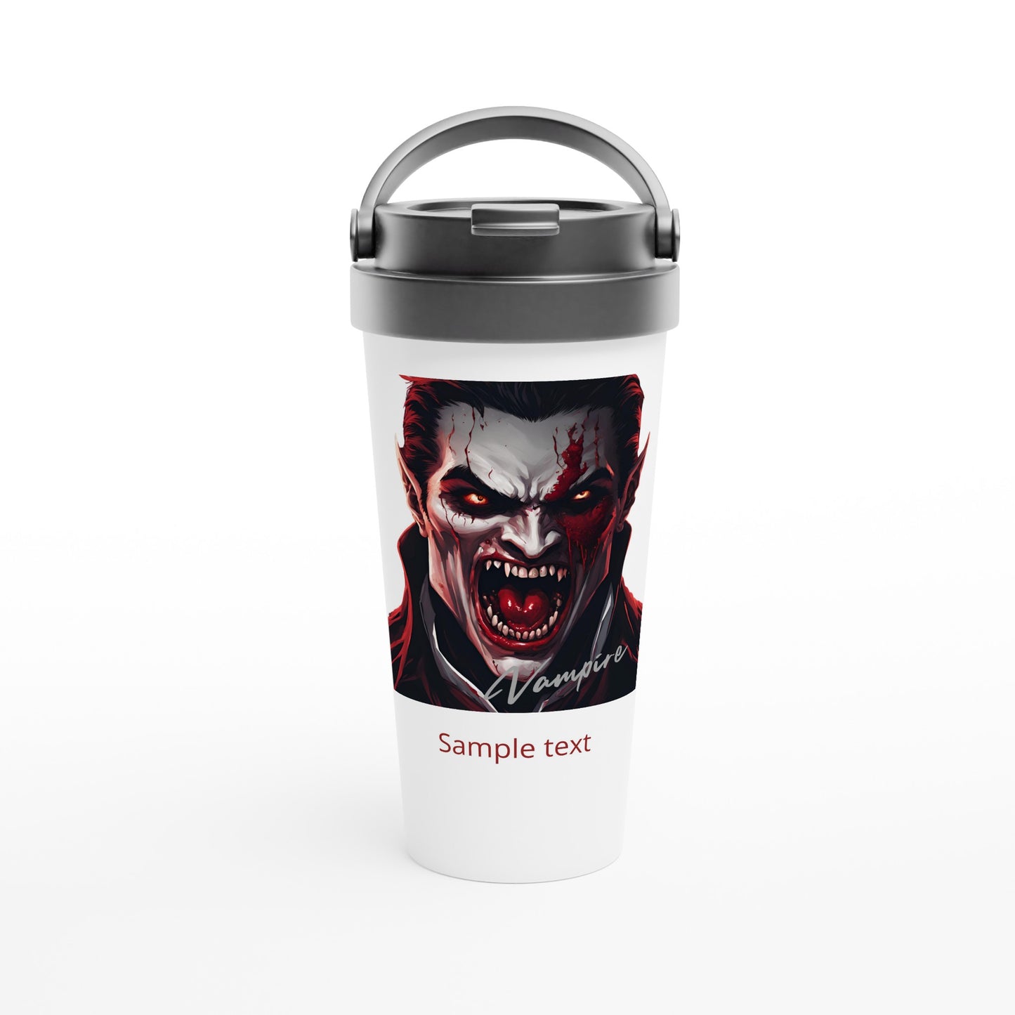 15oz stainless steel travel mug vampire full face personalized