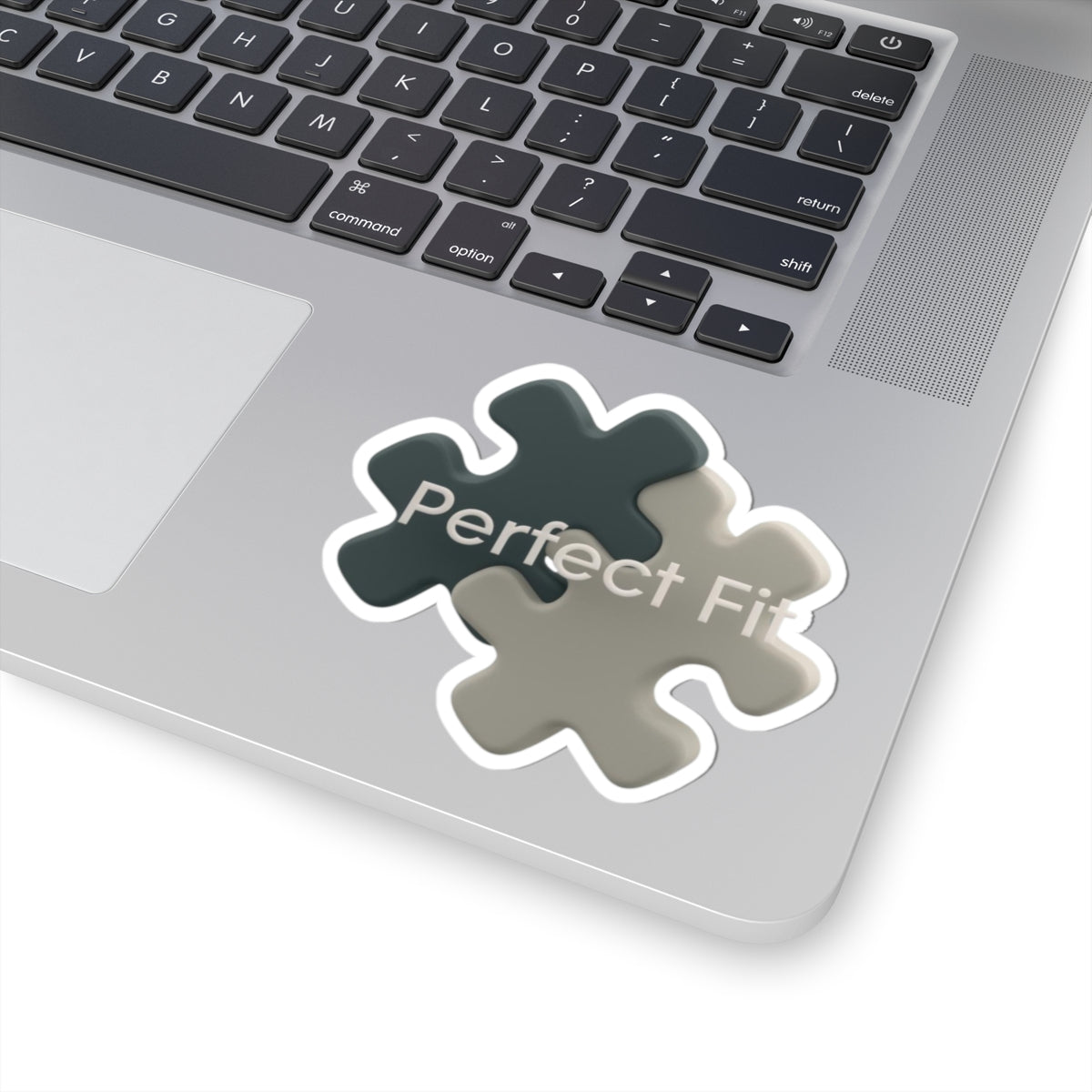 Perfect Fit Puzzle Piece Black and Grey Sticker