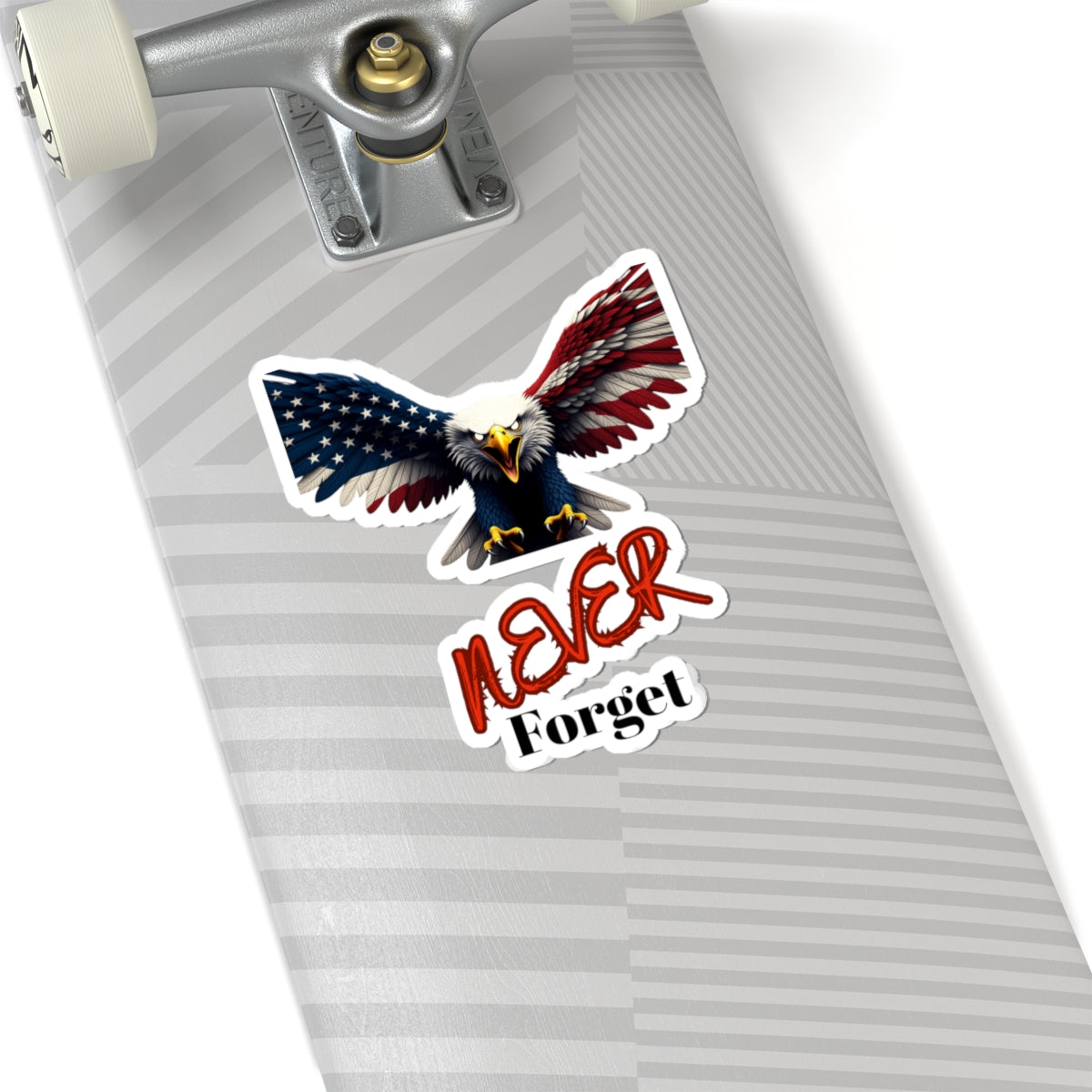 Never Forget Patriotic Eagle on a Kiss-Cut Stickers