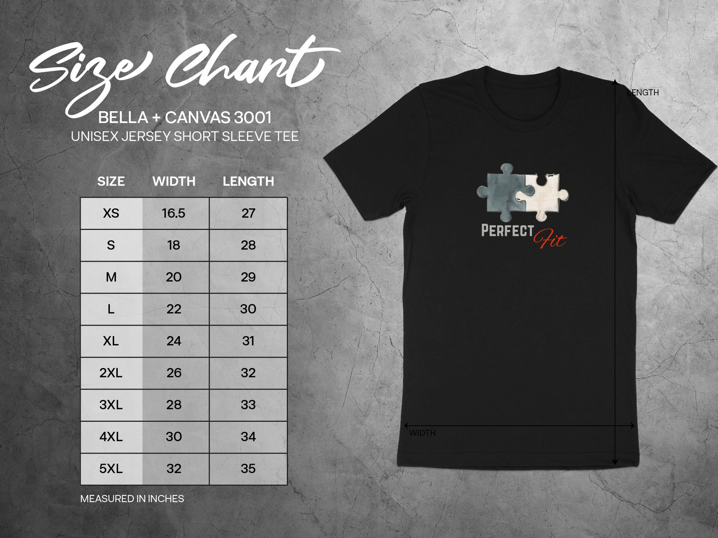 Perfect Fit Puzzle Graphic Unisex Jersey Short Sleeve Tee