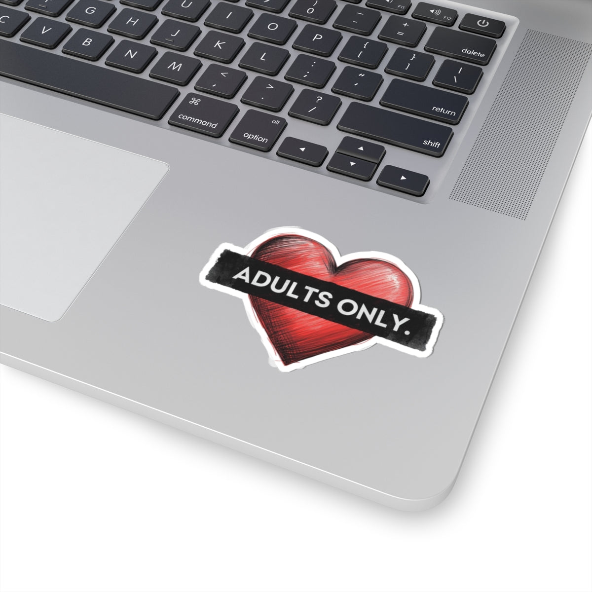 Adults Only Heart Sticker for Laptops and Notebooks