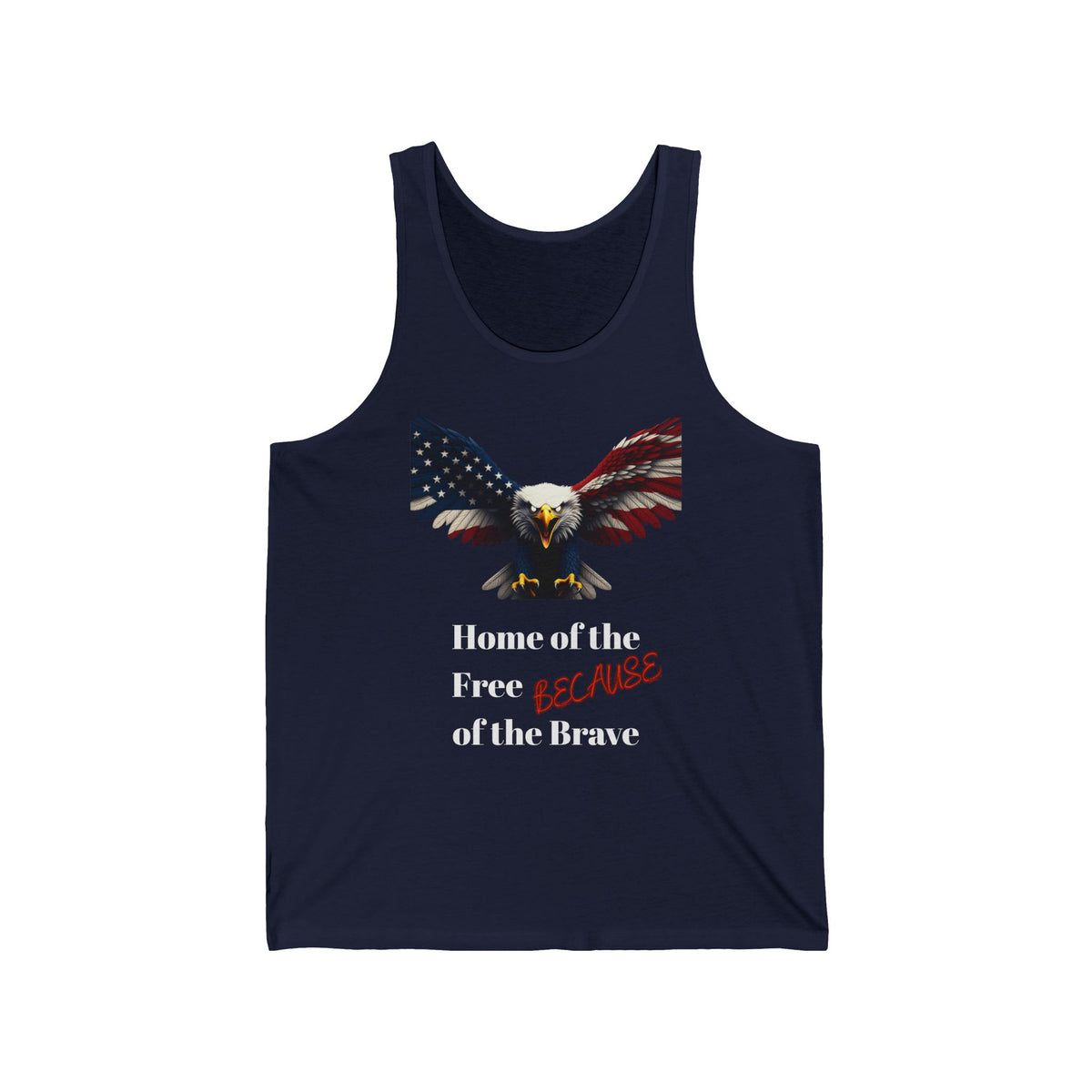 Home Of The Free Because Of The Brave Patriotic Eagle on a Premium Tank Top