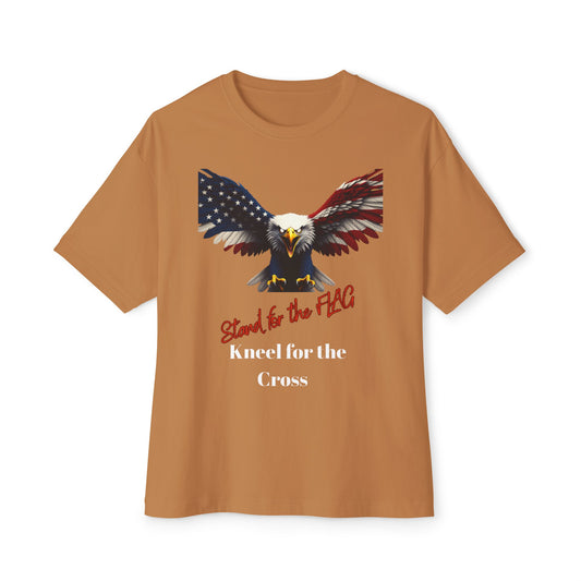 Stand For The Flag Kneel For The Cross Patriotic Eagle on a Premium Tee