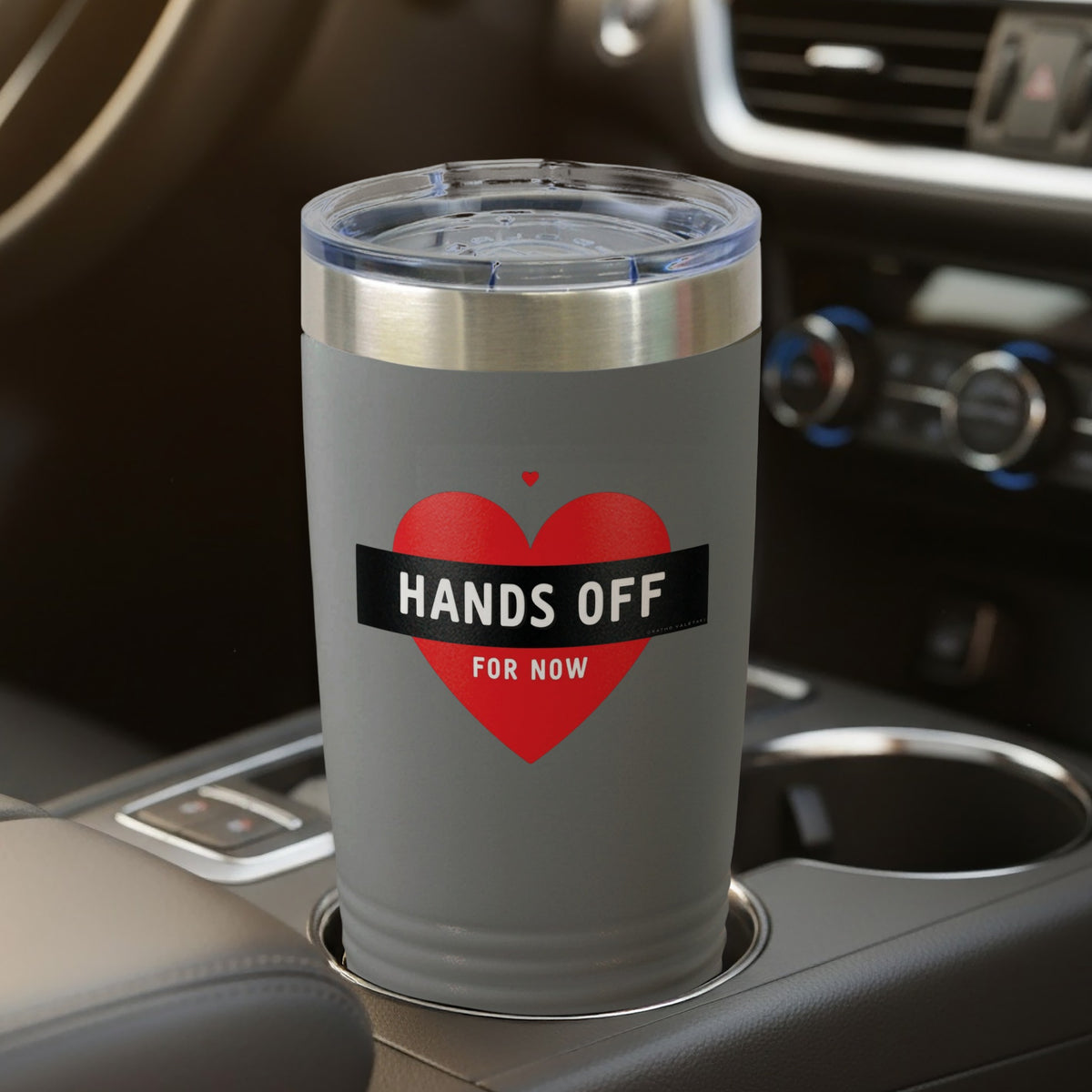 Hands Off For Now Heart Design Tumbler Cup