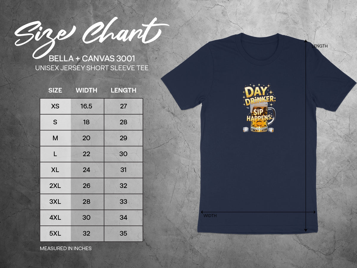Day Drinker Sip Happens Graphic Unisex Short Sleeve Tee