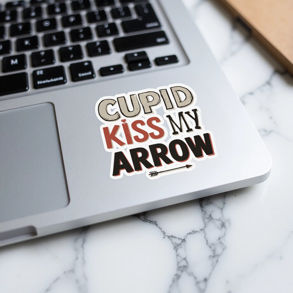 Cupid Kiss My Arrow Laptop Sticker for Valentine's Day