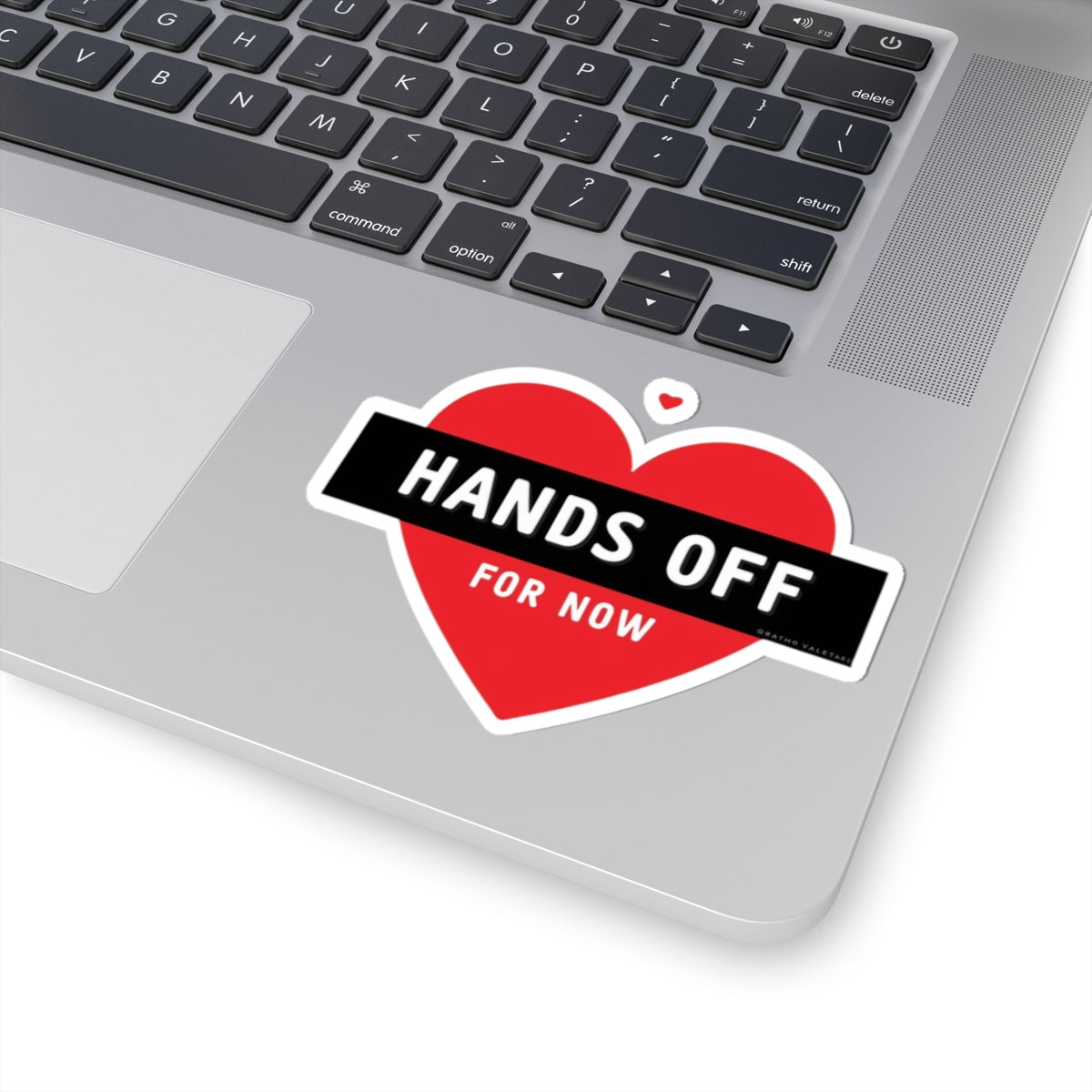 Hands Off for Now Red Heart Laptop Sticker
