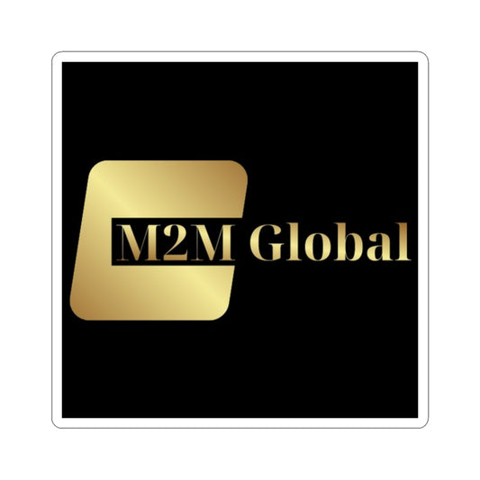 Gold 'M2M Global' logo on a gray background