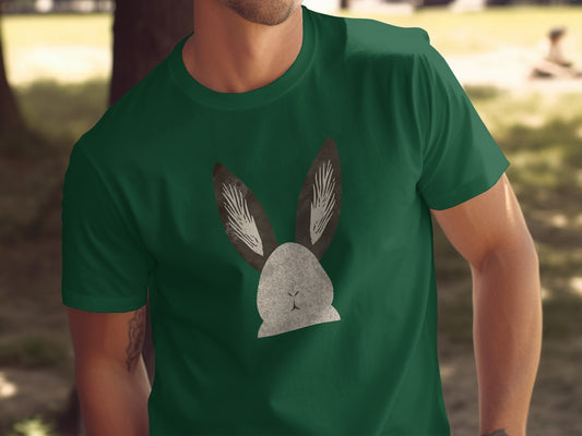 Distressed Bunny Head Print Dark Green Apparel product type
bunny, rabbit, animal, pet, cute, graphic tee, t-shirt, tee, apparel, clothing, green shirt, dark green, forest green, nature, spring, easter, minimalist, distressed print, unisex, fashion