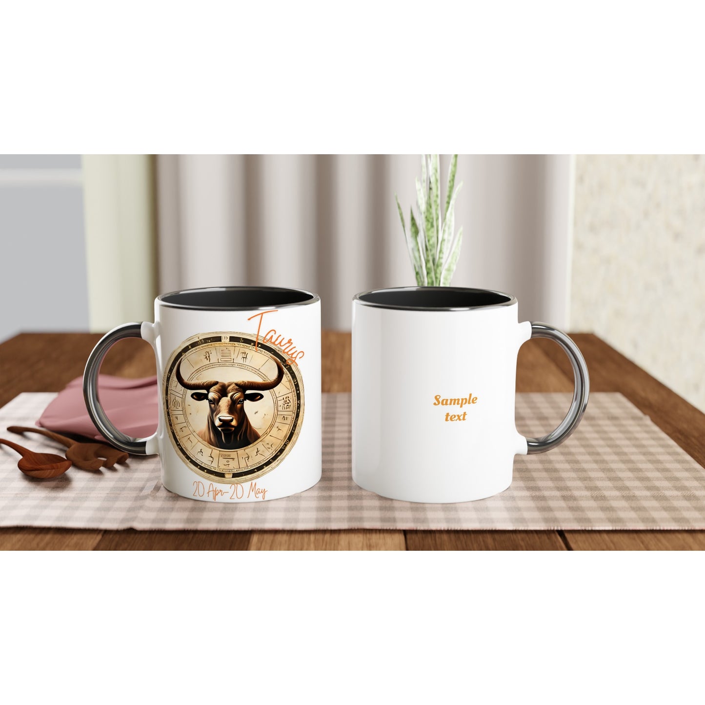 Taurus Bull on an 11oz Ceramic Mug with Color Inside