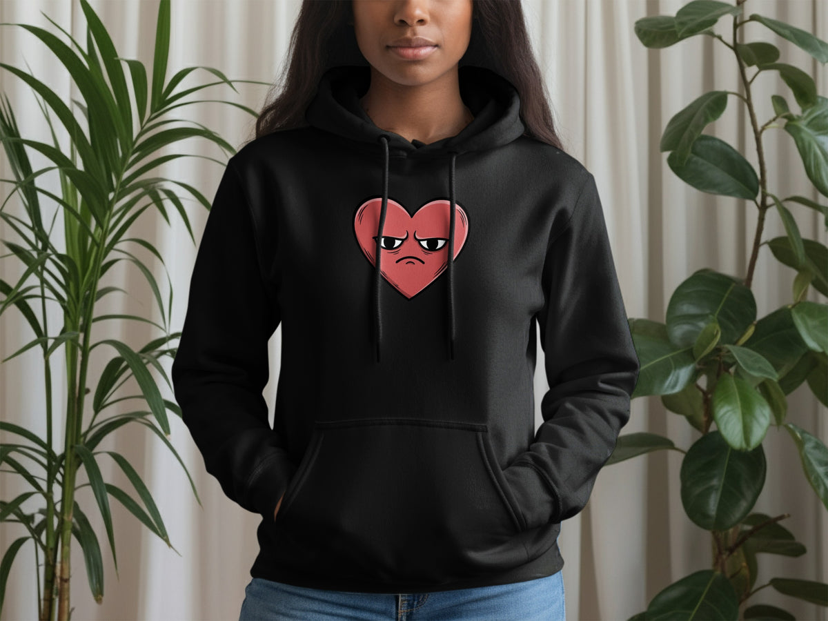 Cartoon Grumpy Heart Graphic Hoodie Fashion Product