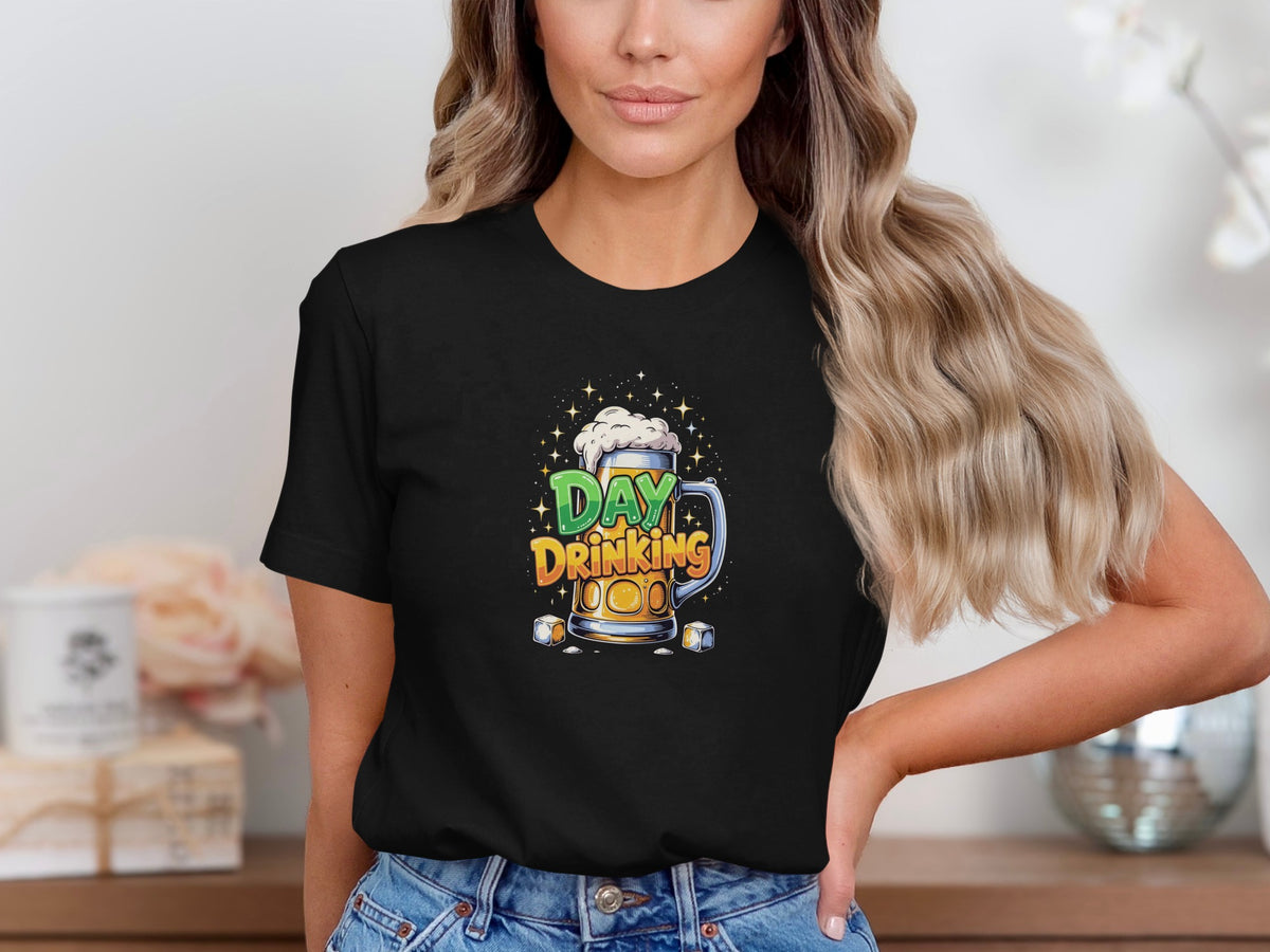 Funny Day Drinking Beer Mug Graphic T-Shirt