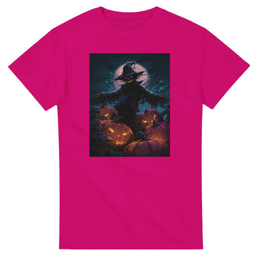 Jack-o'-Lanterns & Full Moon on a Heavyweight T-shirt