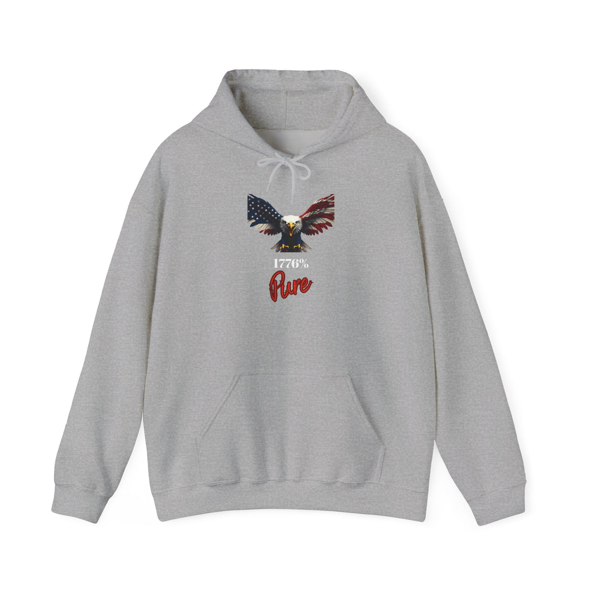 1776% Pure Patriotic Eagle on a Pullover Hoodie