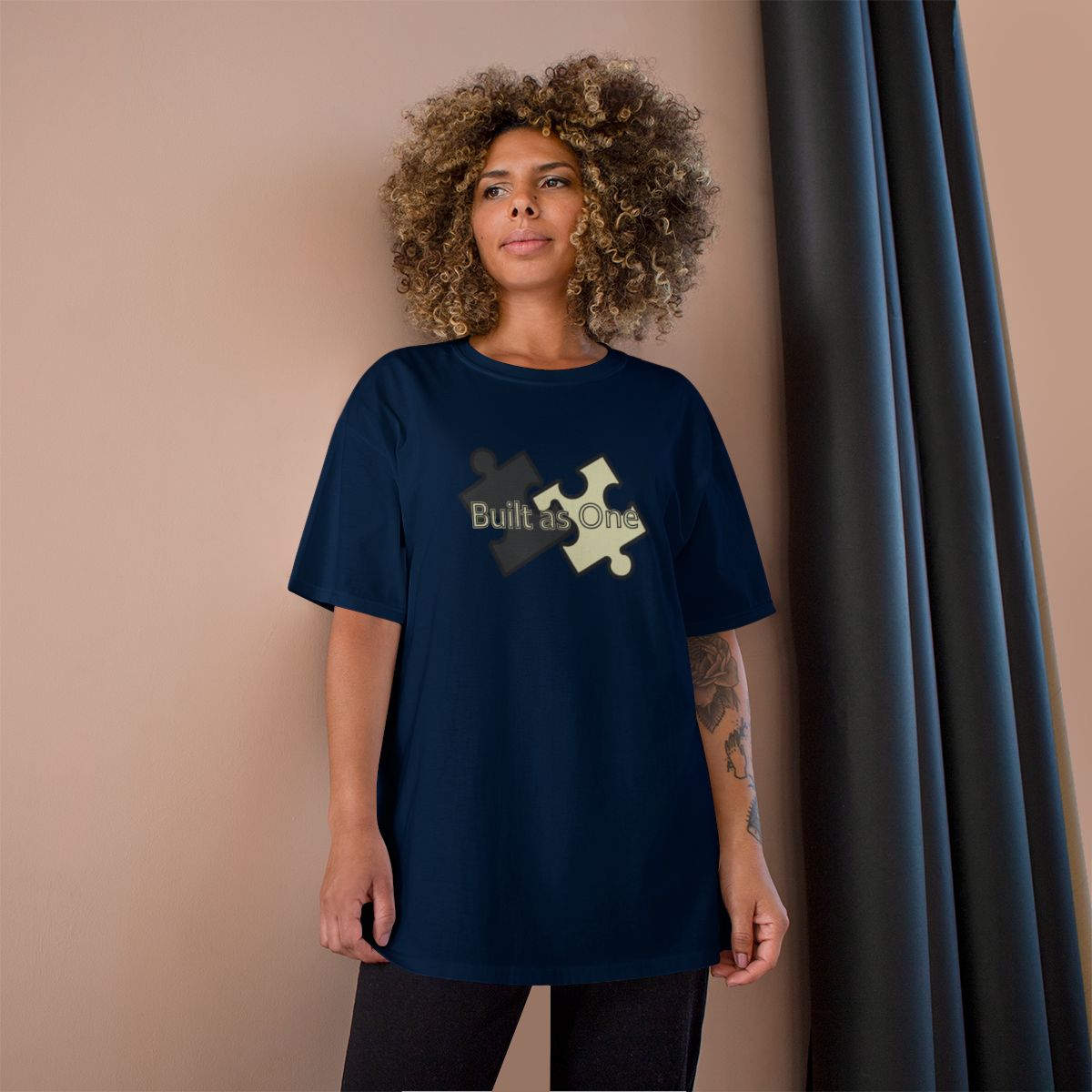 Built as One Puzzle Pieces Graphic Tee shirt