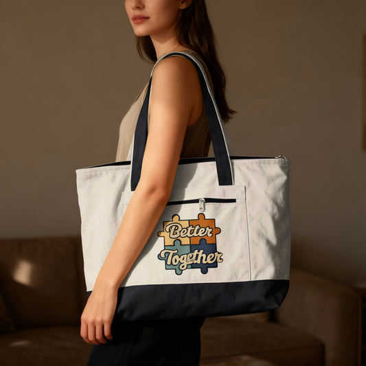Better Together Design Large Tote Bag