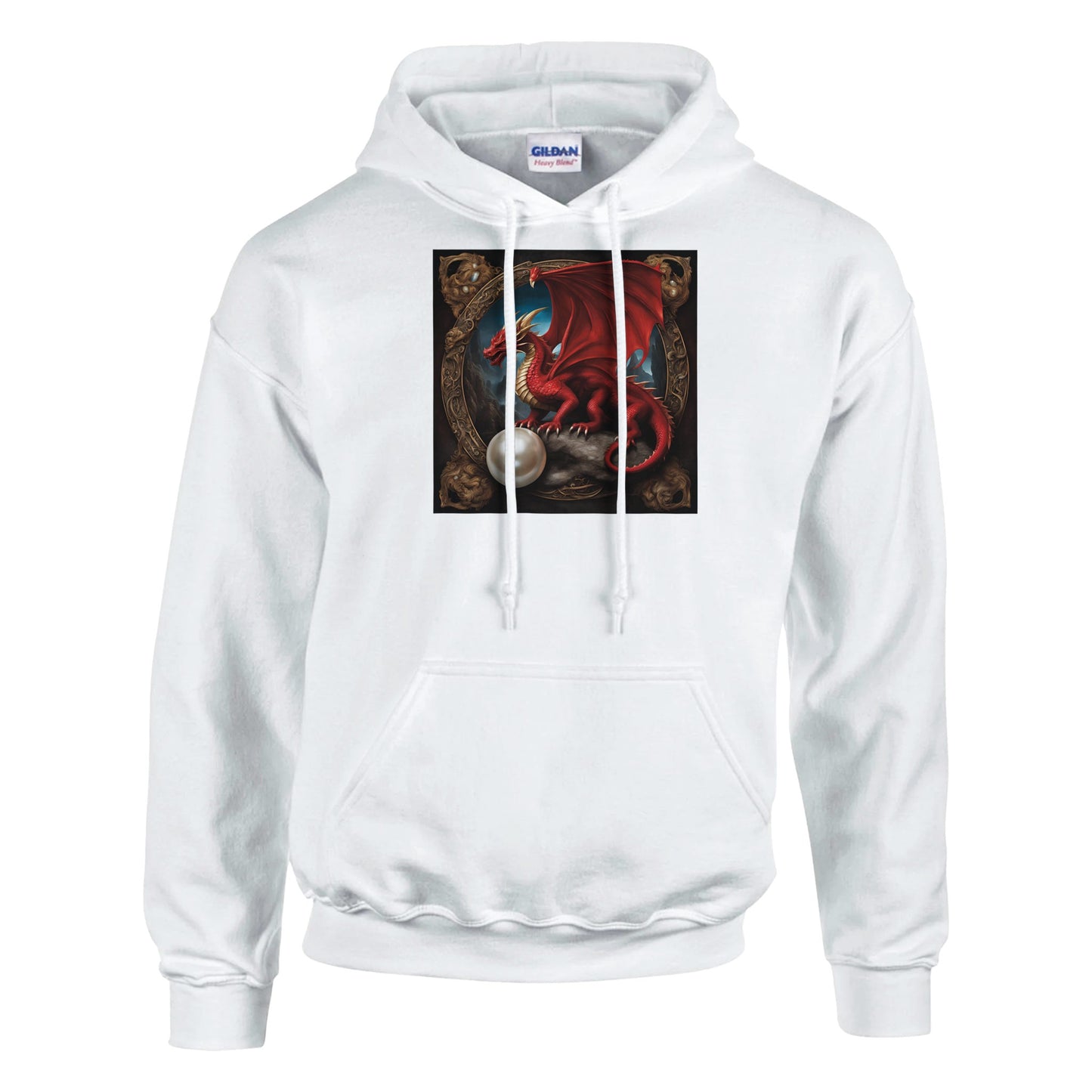 classic unisex pullover hoodie Fantasy Art dragon red personalized
