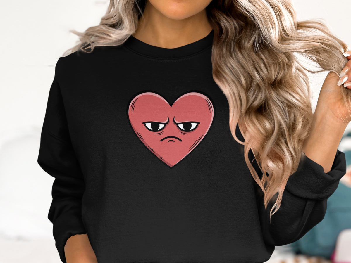 Grumpy Heart Graphic Sweatshirt Apparel Gift Idea