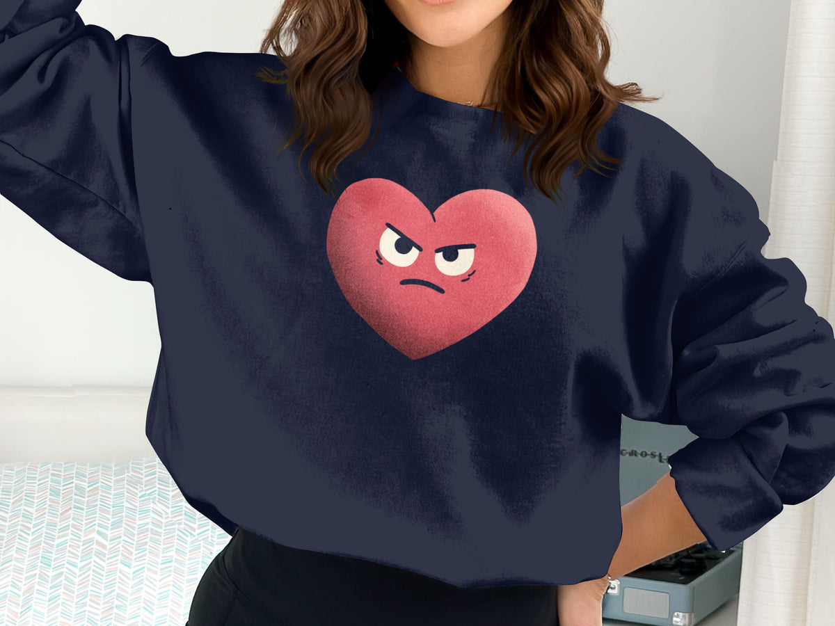 Angry Heart Face Sweatshirt with a Trendy Look