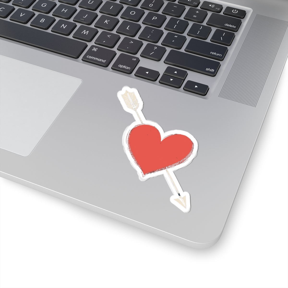 Red Heart with Arrow Design Sticker for Laptops and More