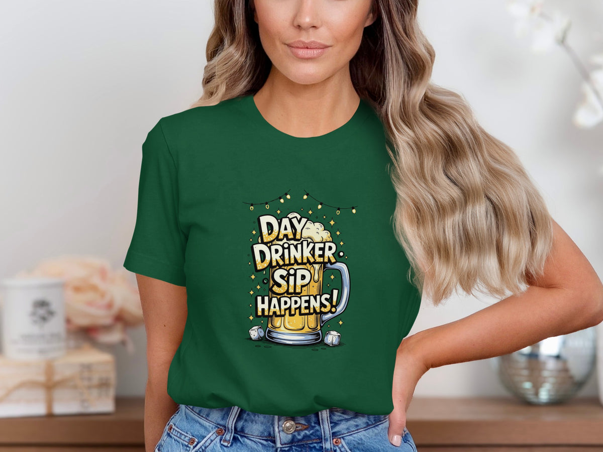 Day Drinker Sip Happens Graphic Tee Shirt