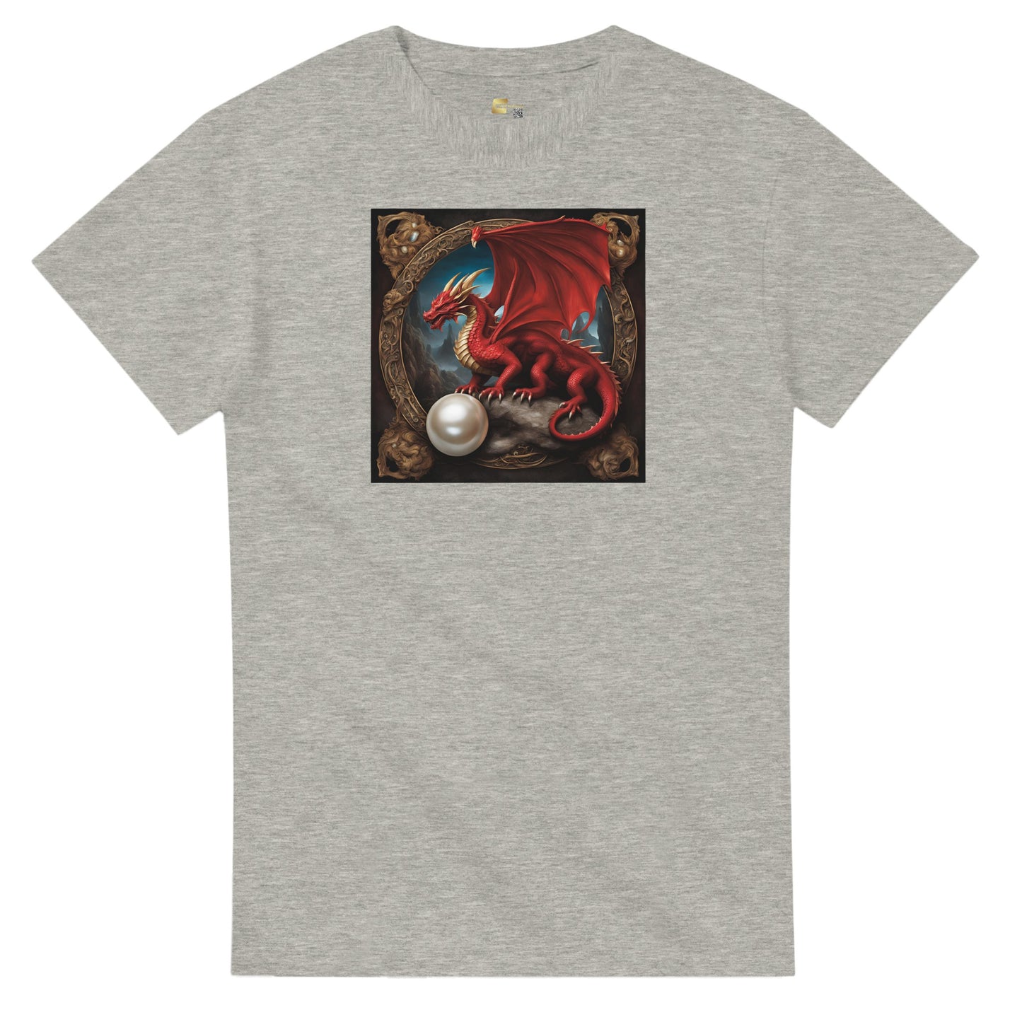 heavyweight crewneck t-shirt Fantasy Art dragon red personalized