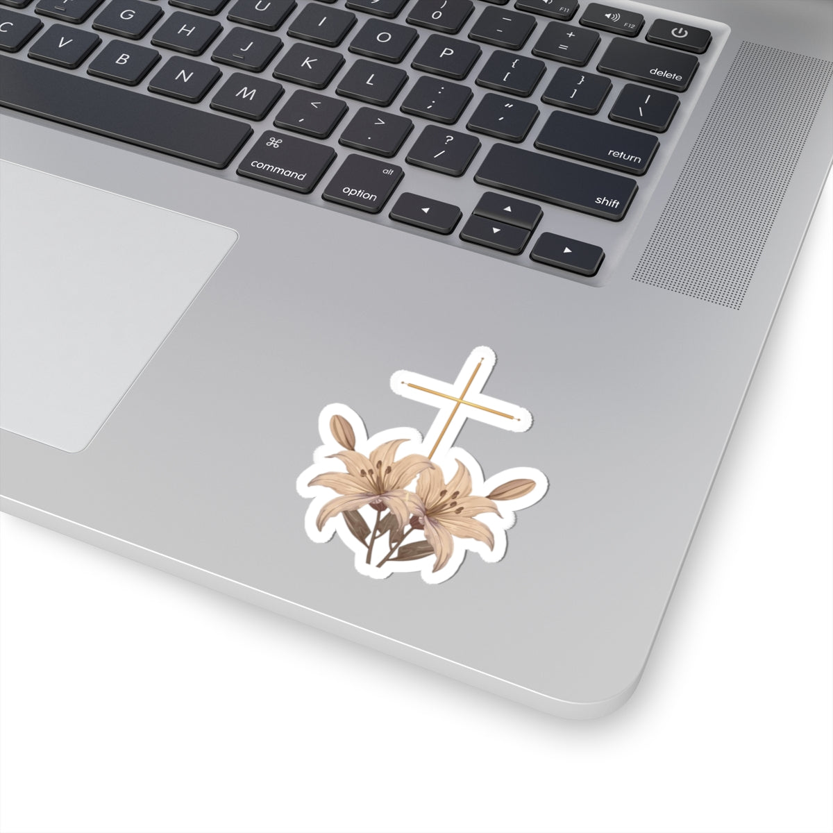 Sacred Lilies Cross Floral Christian Faith product type