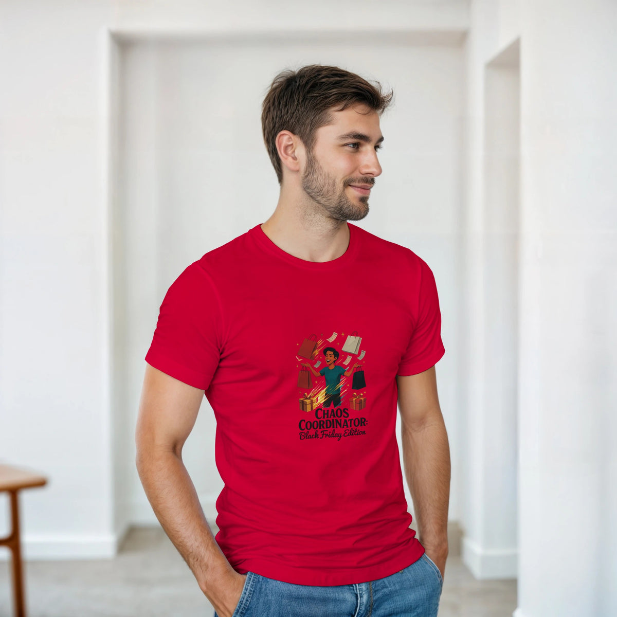Chaos Coordinator Black Friday edition heavyweight t-shirt mockup