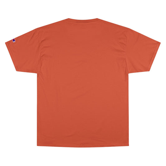 Engraved Eagle - United We Stand - text on the top of a Champion Tee