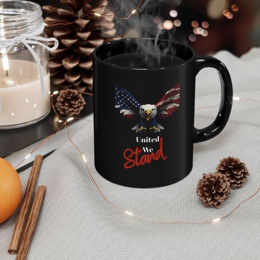 United We Stand Eagle Black Mug